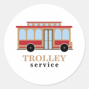 Trolley Service Runder Aufkleber