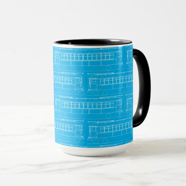 TROLLEY TRAGSTREETCAR weiß Tasse (VorderseiteRechts)