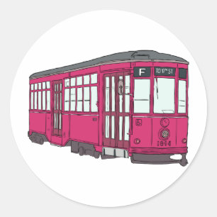 Trolleybus Straßenbahn Trolleycar Runder Aufkleber