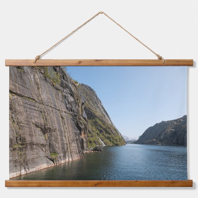 Trollfjord Lofoten Wandteppich Mit Holzrahmen (Vorne)
