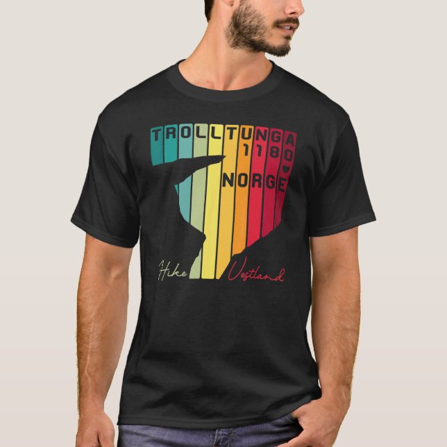 Trolltunga Troll Rock Norwegen Fjord Hikin T-Shirt (Vorderseite)