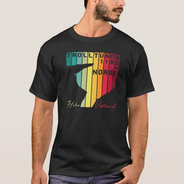 Trolltunga Troll Rock Norwegen Fjord Hikin T-Shirt (Vorderseite)