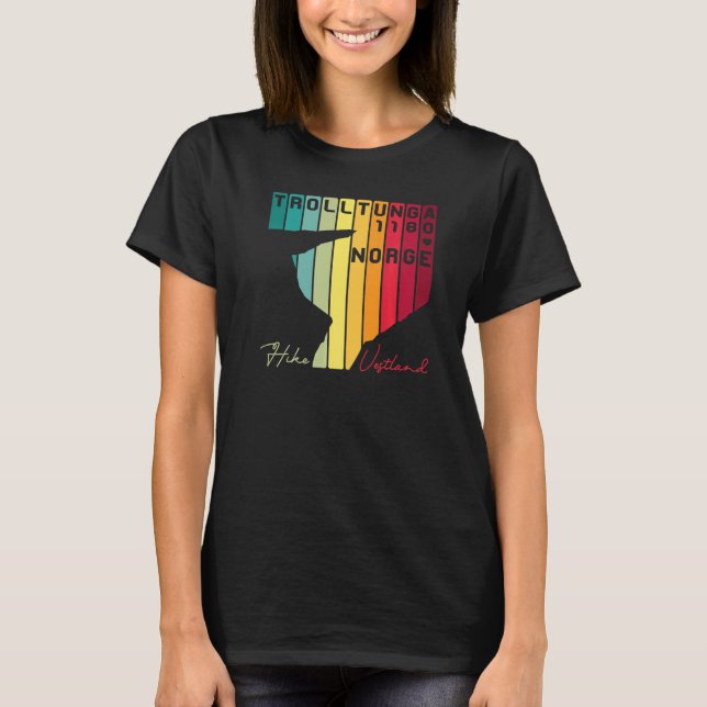 Trolltunga Troll Rock Norwegen Fjord Hikin T-Shirt (Vorderseite)