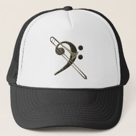 Trombone Bass Clef Musikinstrument Baseball Truckerkappe