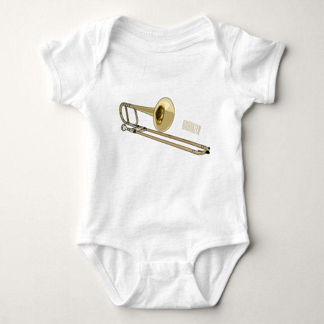 Trombone-Cartoon Baby Strampler (Vorderseite)
