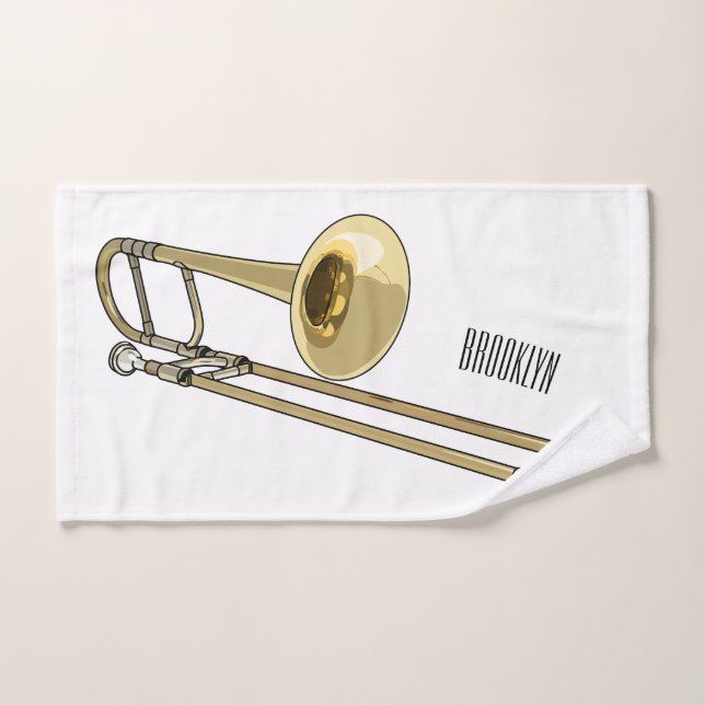 Trombone-Cartoon Badhandtuch Set (Handtuch)