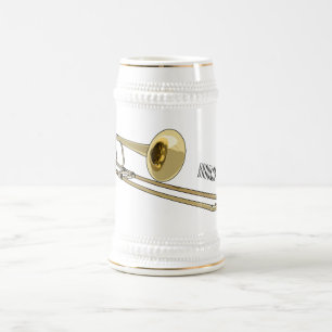 Trombone-Cartoon Bierglas