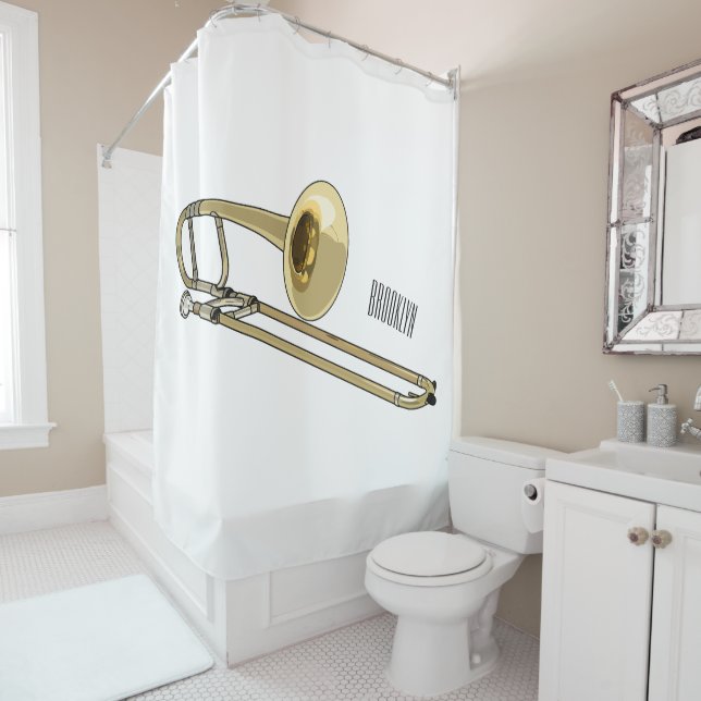 Trombone-Cartoon Duschvorhang (Beispiel)