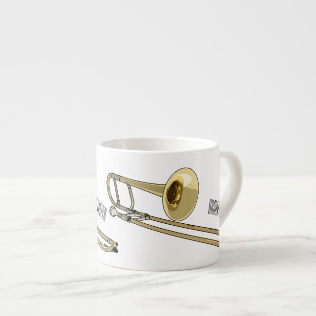 Trombone-Cartoon Espressotasse (Vorderseite Rechts)