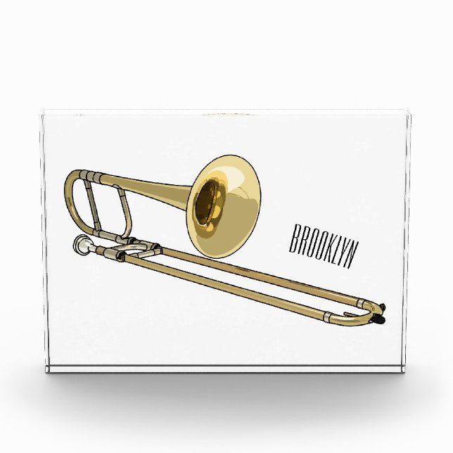 Trombone-Cartoon Fotoblock (Vorderseite)