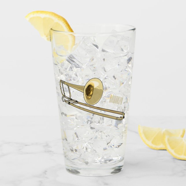 Trombone-Cartoon Glas (Vorderseite Ice)