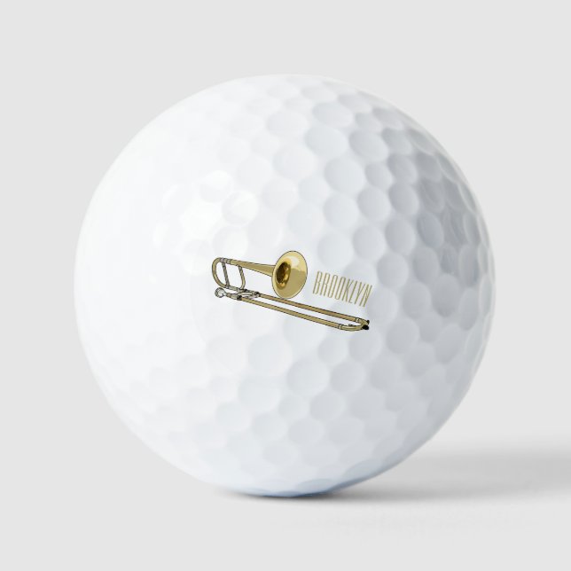 Trombone-Cartoon Golfball (Vorderseite)