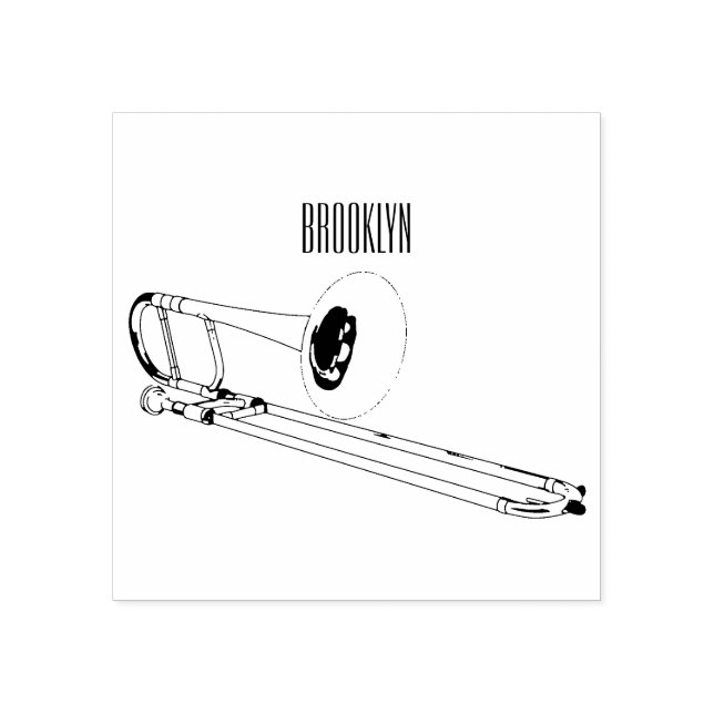 Trombone-Cartoon Gummistempel (Prägung)