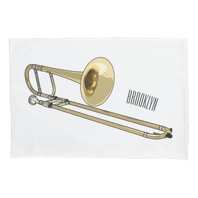 Trombone-Cartoon Kissenbezug (Vorderseite)
