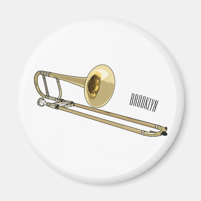 Trombone-Cartoon Magnet (Vorne)