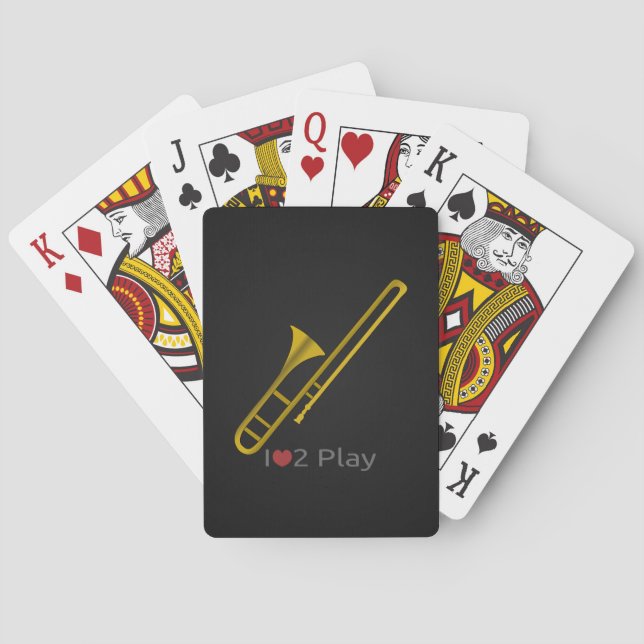 Trombone cartoon Playing Cards Spielkarten (Rückseite)