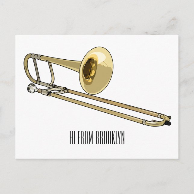 Trombone-Cartoon Postkarte (Vorderseite)