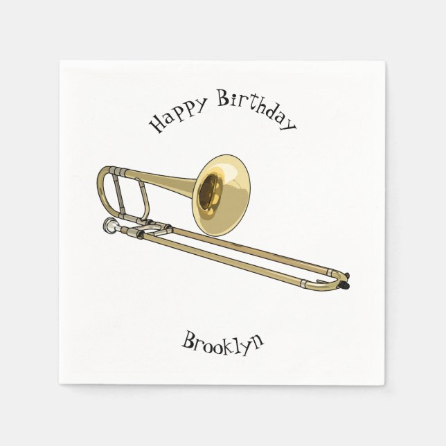 Trombone-Cartoon Serviette (Vorderseite)
