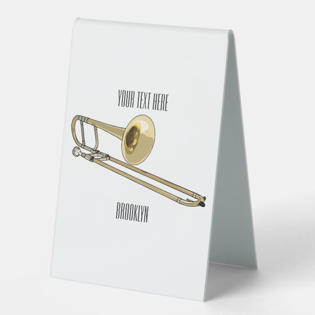 Trombone-Cartoon Tischaufsteller (Vorderseite)