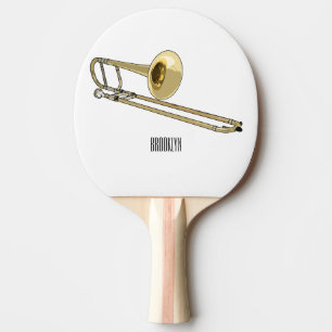 Trombone-Cartoon Tischtennis Schläger