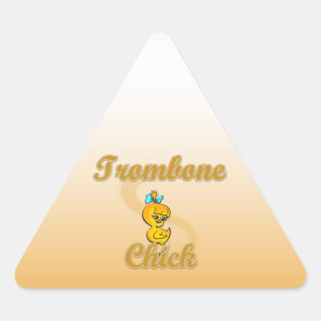 Trombone Chick Dreieckiger Aufkleber (Vorderseite)