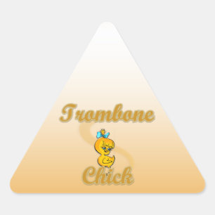 Trombone Chick Dreieckiger Aufkleber