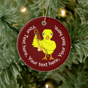 Trombone Chick Keramik Ornament