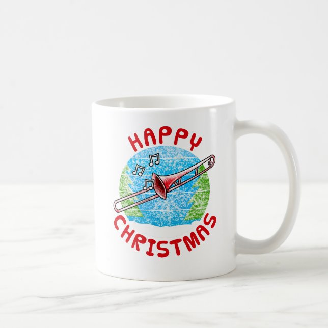 Trombone Christmas Brass Musician Music Teacher Kaffeetasse (Rechts)