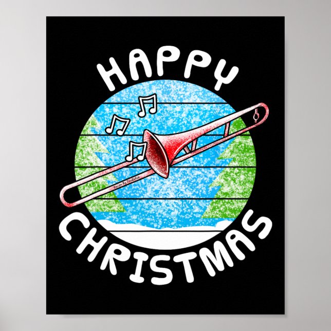 Trombone Christmas Trombonist Br Musician Music Te Poster (Vorne)