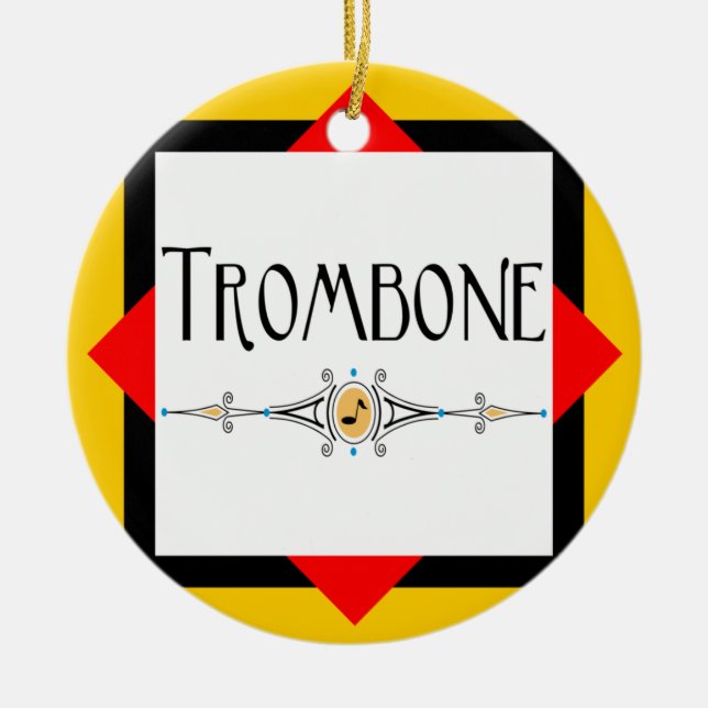 Trombone-Dekorationslinie Keramik Ornament (Vorne)