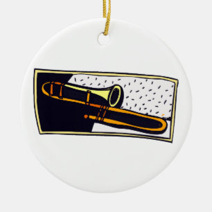 Trombone-dunkles Hintergrund-Grafikdesign Keramik Ornament