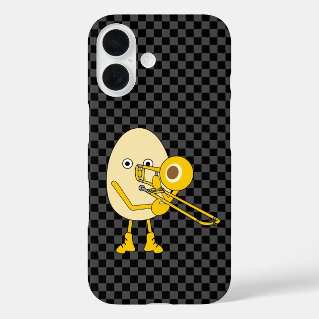 Trombone Egghead iPhone 16 Hülle (Rückseite)