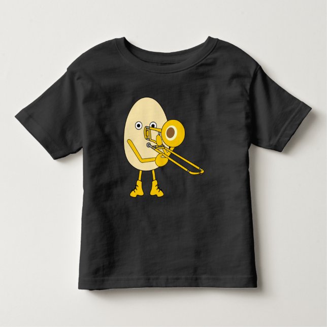 Trombone Egghead Kleinkind T-shirt (Vorderseite)