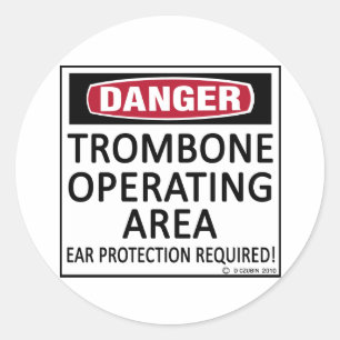 Trombone-Einsatzgebiet Runder Aufkleber