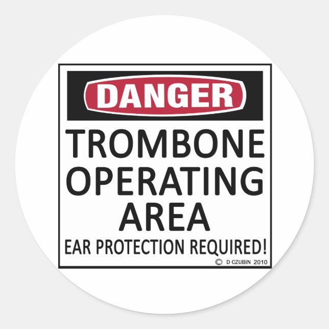Trombone-Einsatzgebiet Runder Aufkleber (Vorderseite)