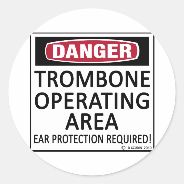 Trombone-Einsatzgebiet Runder Aufkleber (Vorderseite)