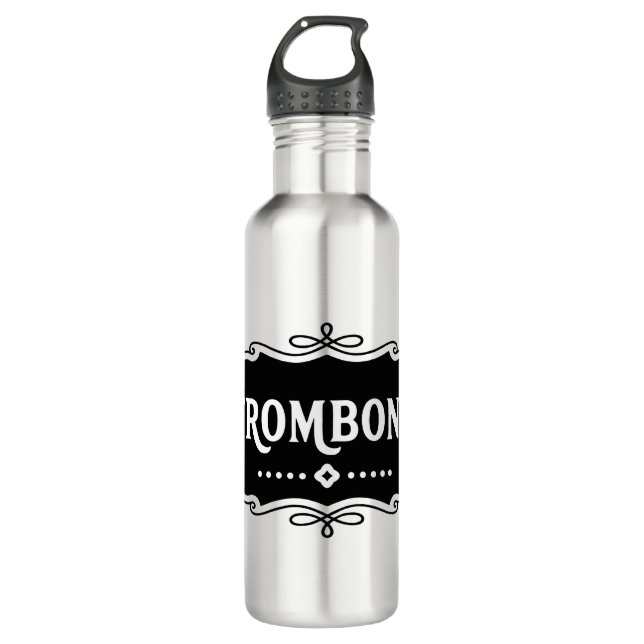 Trombone-Emblem Edelstahlflasche (Vorderseite)