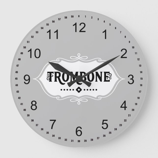 Trombone-Emblem Große Wanduhr (Vorderseite)