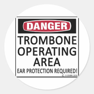 Trombone-Geschäftsfeld Runder Aufkleber