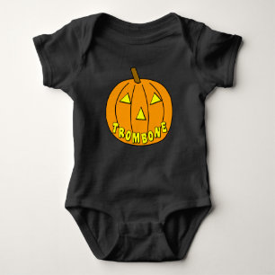 Trombone Halloween Pumpkin Baby Strampler