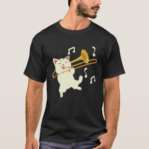Trombone Katze Spieler Posaunist Blechbläser T-Shirt