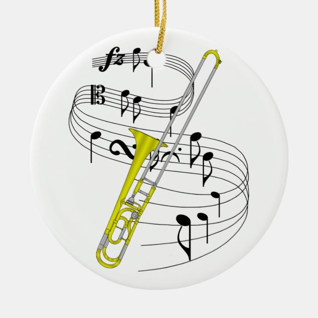 Trombone Keramik Ornament (Vorne)