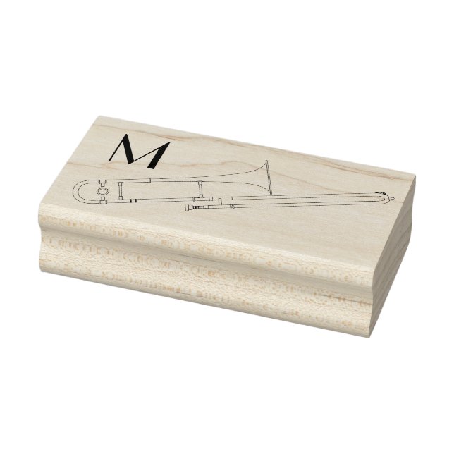 Trombone Monogram Musician Band Teacher Gummistempel (Stempel)