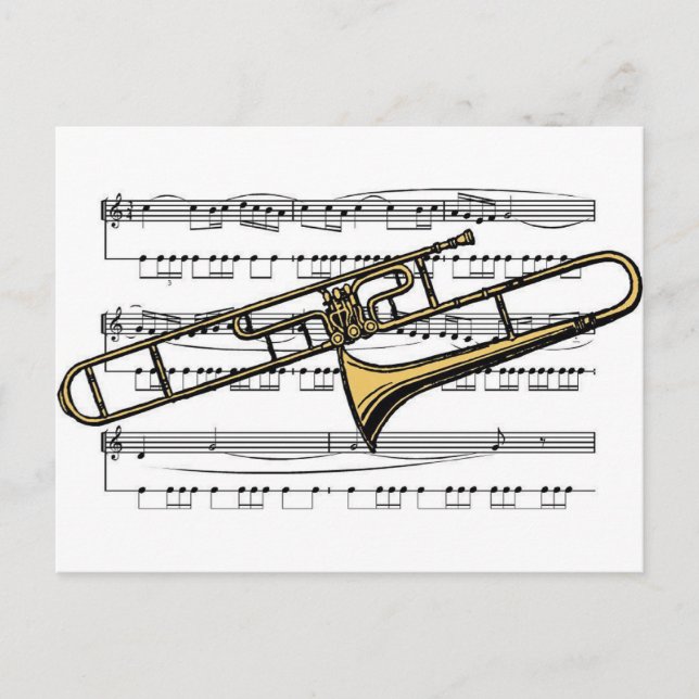 Trombone Musical 14 B Postkarte (Vorderseite)