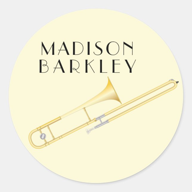 Trombone Musician Band Teacher Oval Sticker (Vorderseite)