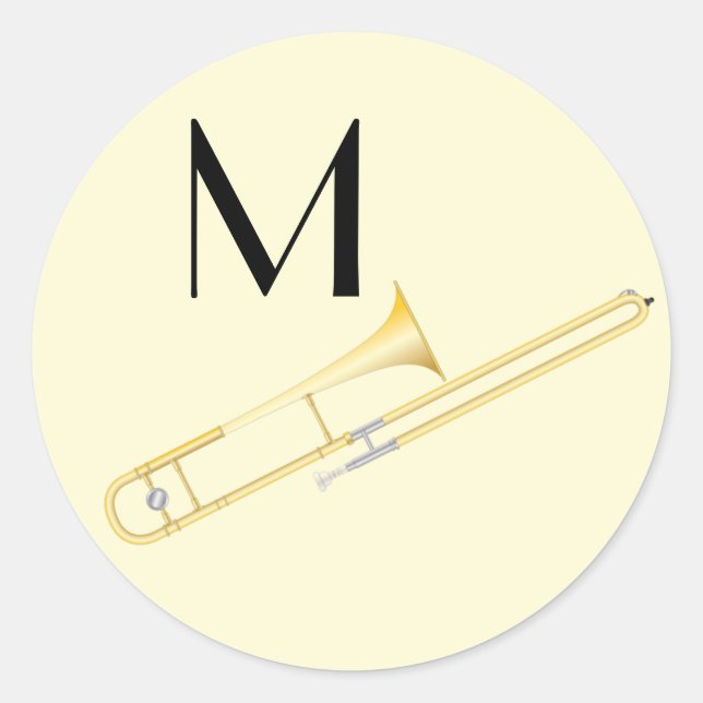 Trombone Musician Band Teacher Runder Aufkleber (Vorderseite)