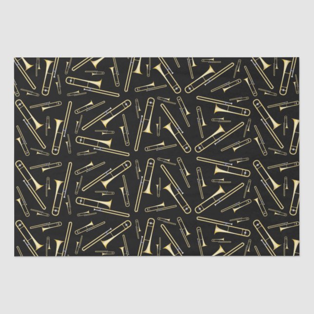 Trombone Musician Band Teacher Wrapping Paper Seidenpapier (Vorderseite)