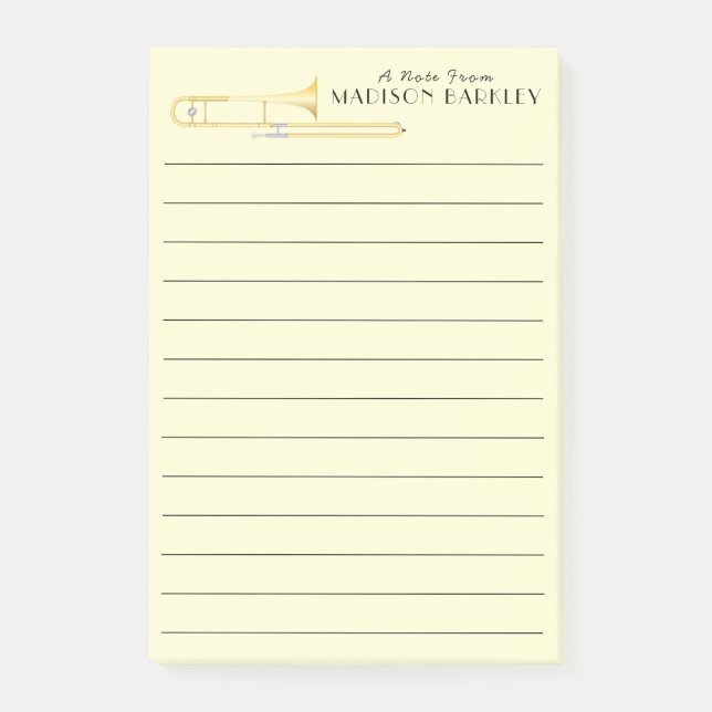 Trombone Musician Band Teachers Notes Post-it Klebezettel (Vorderseite)