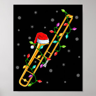 Trombone-Musikliebhaber Weihnachtslichter Weihnach Poster