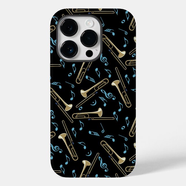 Trombone-Musiknoten Case-Mate iPhone 14 Pro Hülle (Rückseite)